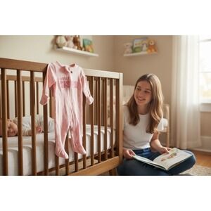 Carters‎ Footed Sleeper Preemie 0M Pink Zip Up Little Sister Floral One Piece